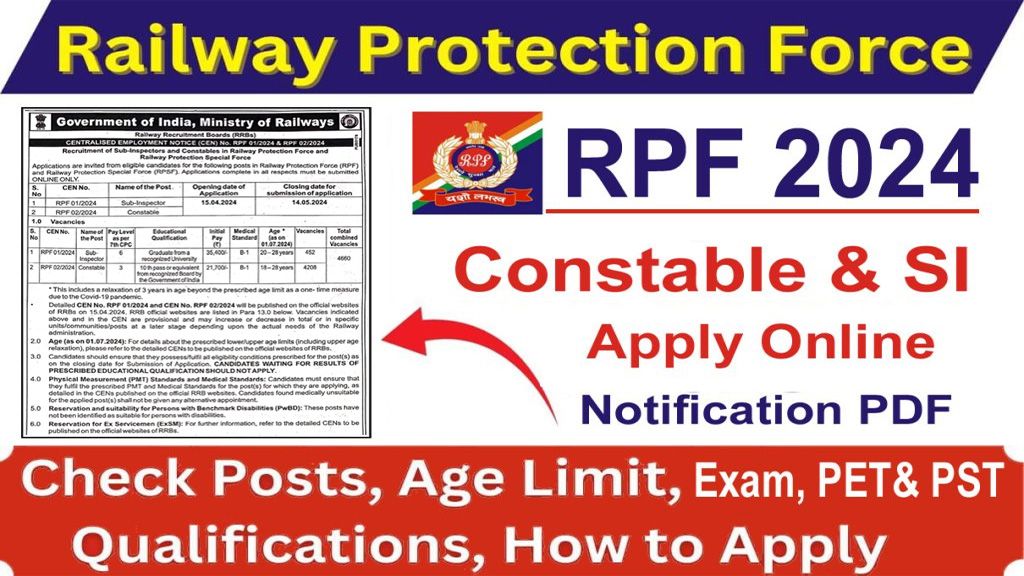 Railway Protection Force 4660 Post Bharti 2024